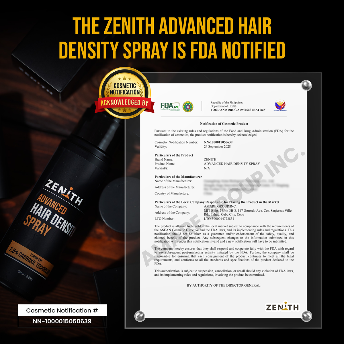 Zenith Advanced Hair Density Spray