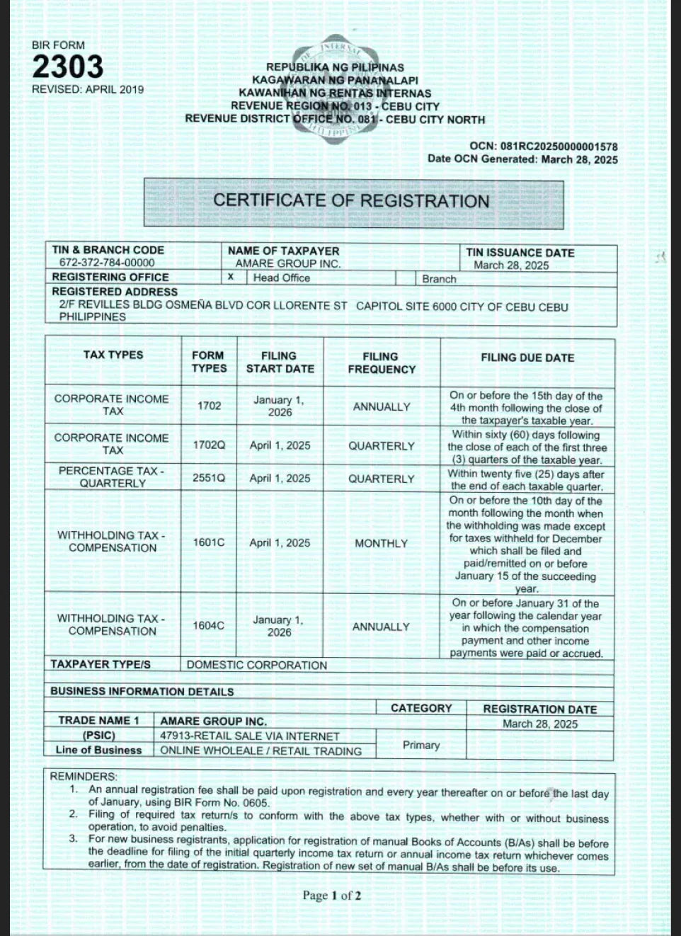 Certificate of Registration 2025030193474-03