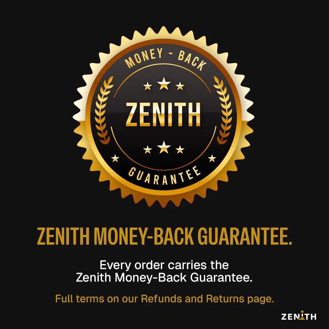 Zenith Money-Back Guarantee gold seal